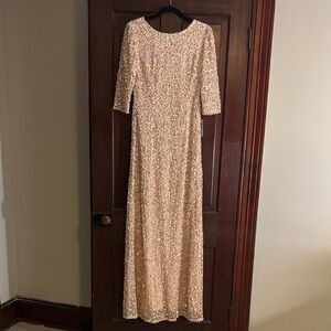 Adrianna Papell Blush Sequin Gown